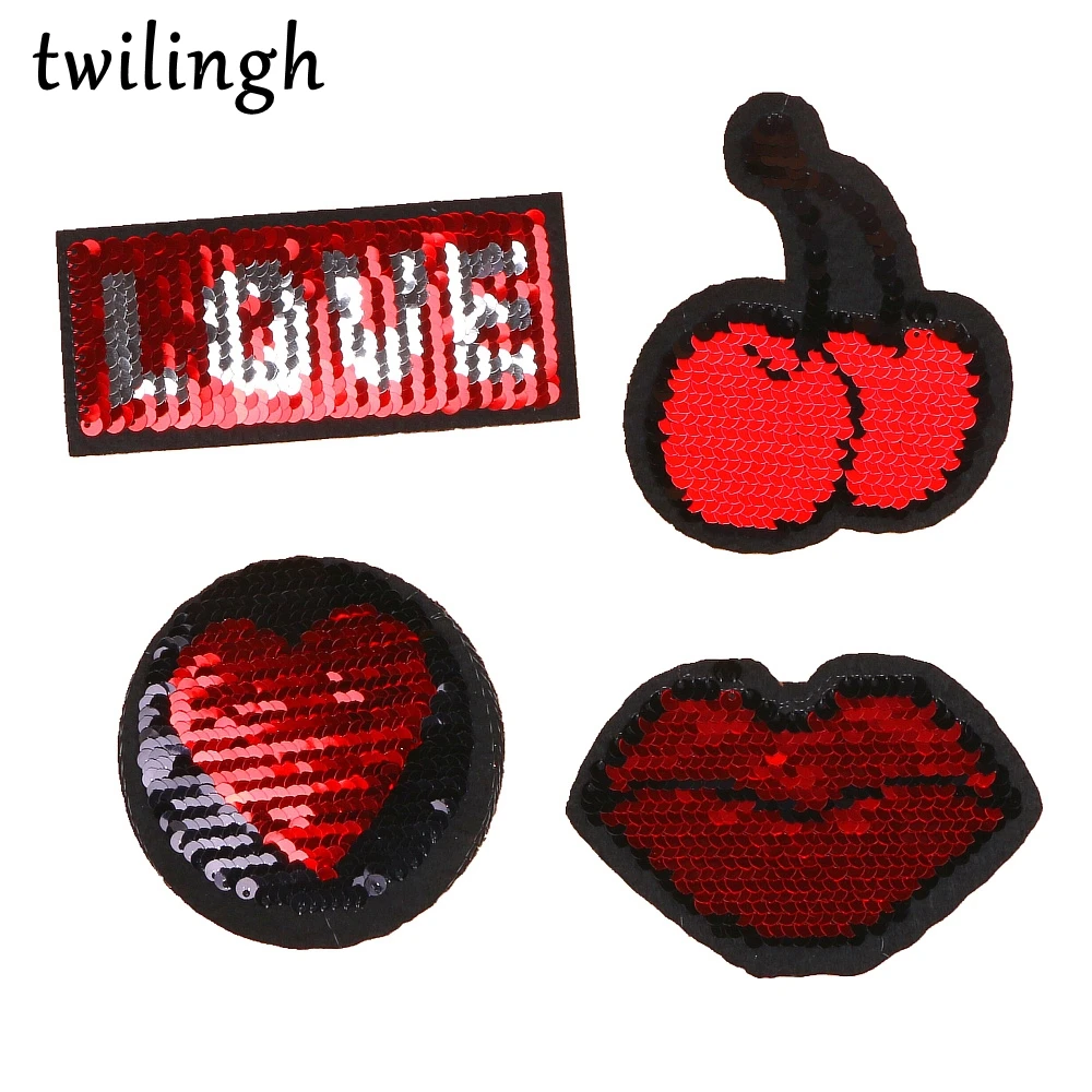 

twilingh 1pc Patch Reversible Change Color Sequins Patches DIY Sew On Patches For Clothes Applique Clothing Decoration