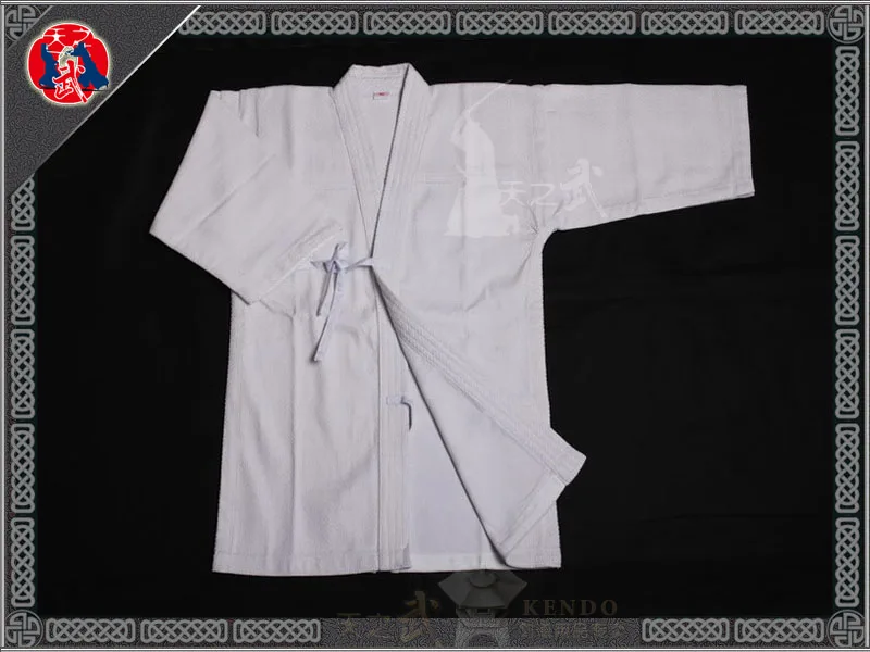 Высококачественная Белая двухслойная Униформа Кендо айкидо иаидо Gi из хлопка для боевых искусств, спортивная одежда