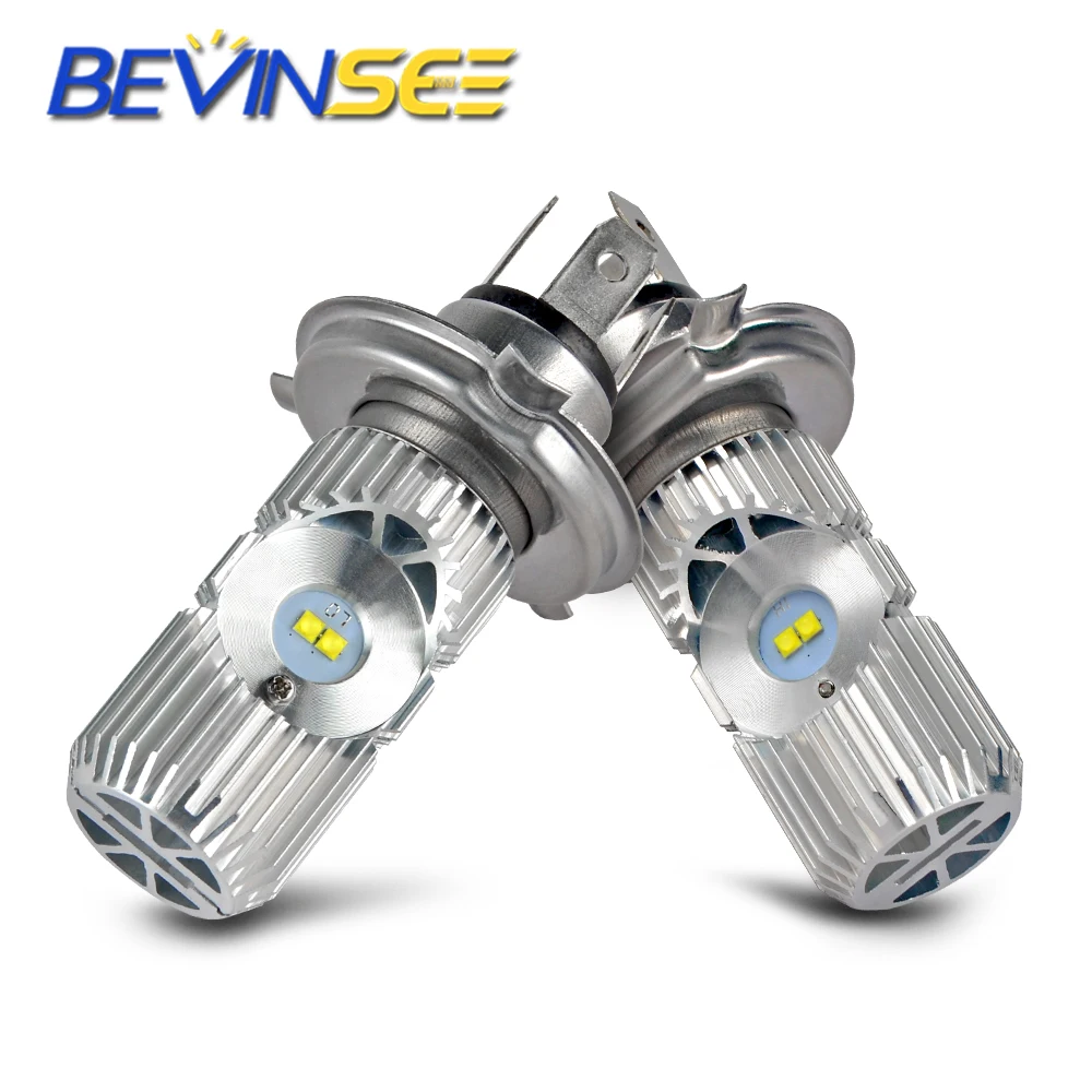 

2 PCS H4 Led Motorycle Headlight Bulbs For POLARIS/KAWASAKI/ARCTIC CAT Hi/Low Beam 1000LM 6000K White Lamps