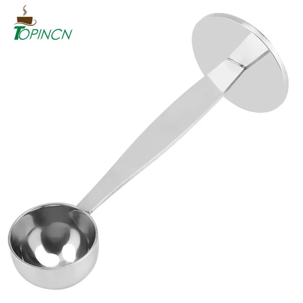 

Dual-purpose Espresso Coffee Bean Powder Spoon Measuring Scoop Coffee Tamper Barista Tool Stainless Steel Coffee Accessories