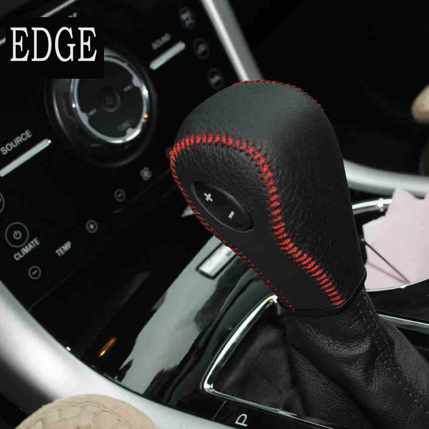 

Gear Collars Case for Ford Edge 3.5L Explorer Automatic Gear Shift Cover Car-styling DIY Gearshift Genuine Leather Black