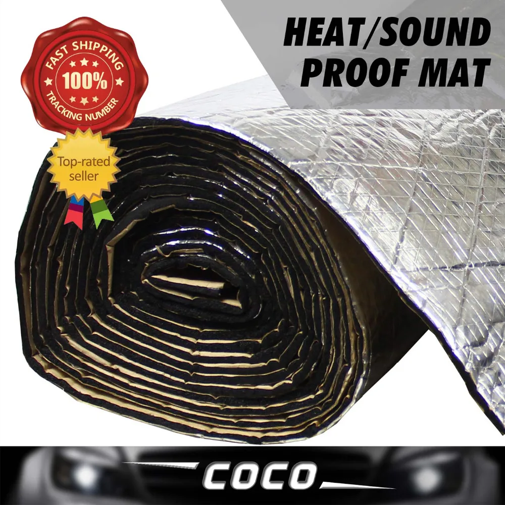 

8pcs Heat Proof Mat 6mm FOIL Deadening SOUND Control Shield PAD INSULATION Exhaust Deadener Muffler BLANKET CAR