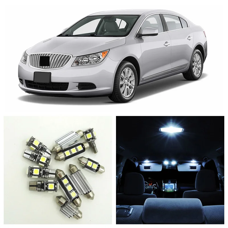 15pcs Xenon White LED Light Bulbs Interior Package Kit For Buick LaCrosse 2005 2013 Map Dome 2006 Buick Lacrosse License Plate Light Replacement