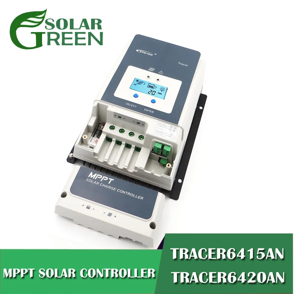 6415AN 6420AN tracer LCD 60amps 60A MPPT контроллер солнечного заряда батарея зарядное устройство