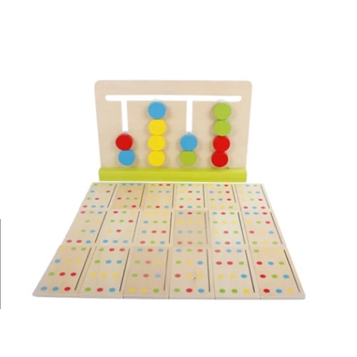 GEEK KING Montessori children's wooden puzzle teaching aids logic thinking training four-color game math t toys
