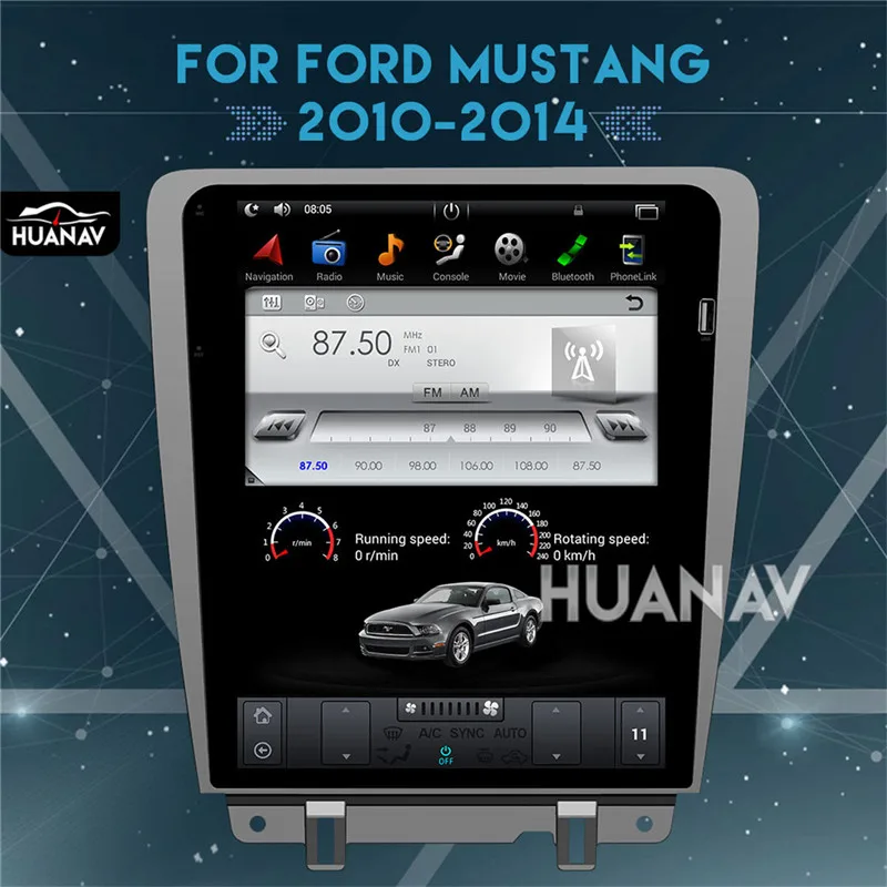 Android Tesla Стиль 12 дюймов Автомобильный DVD gps навигация для Ford Mustang 2010- Автомобильный Радио плеер Авто Стерео головное записывающее устройство