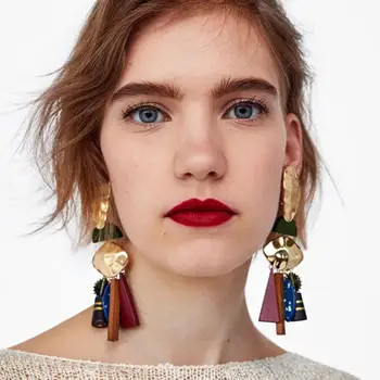 

Long Tassel Earrings For Women Pendientes 2018 Bohemia Vintage Ethnic Earrings Fashion Ladies Big Boho Statement Earring Jewelry