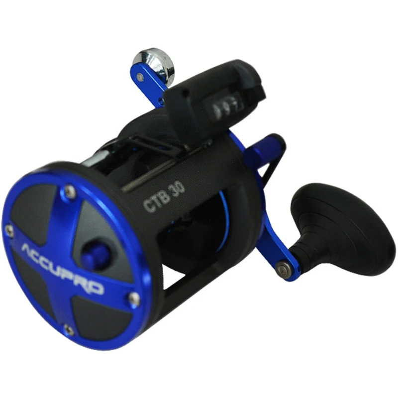 

Drum Fishing Reels High Capacity for Long Distance Fishing 7+1BB Fishing Tackle Right Hand Trolling Reel with Line Counter