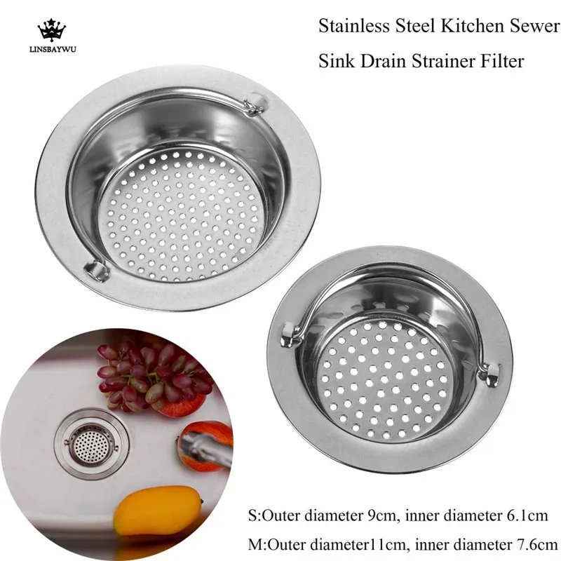 Durable 304 Stainless Steel Sink Filter Hair Colanders Strainers Filter