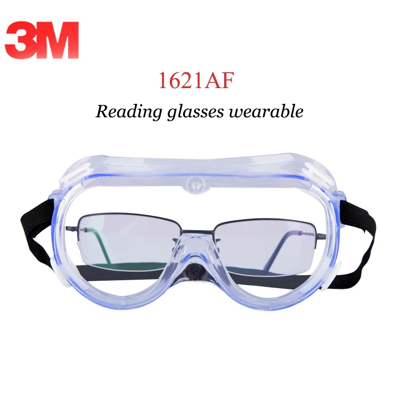 

3M Safety Anti Gog Goggles 1621AF Reading Glasses Wearable Clear Lens Lab Glasses Anti Dust/Splash/UV Safety Goggles G82302