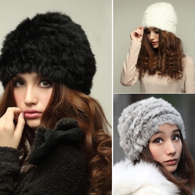 Женская зимняя меховая шапка, натуральный кроличий мех, ручная вязка, шапка оптом и в розницу,, стильная шапка хорошего качества, распродажа