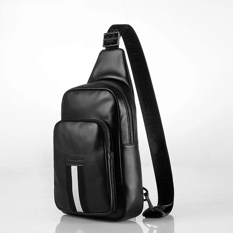 

2019 New Casual Genuine Leather Messenger Bags Waterproof Shoulder Weekend Travel Handbag High Quality Cow Leather Chest Bags