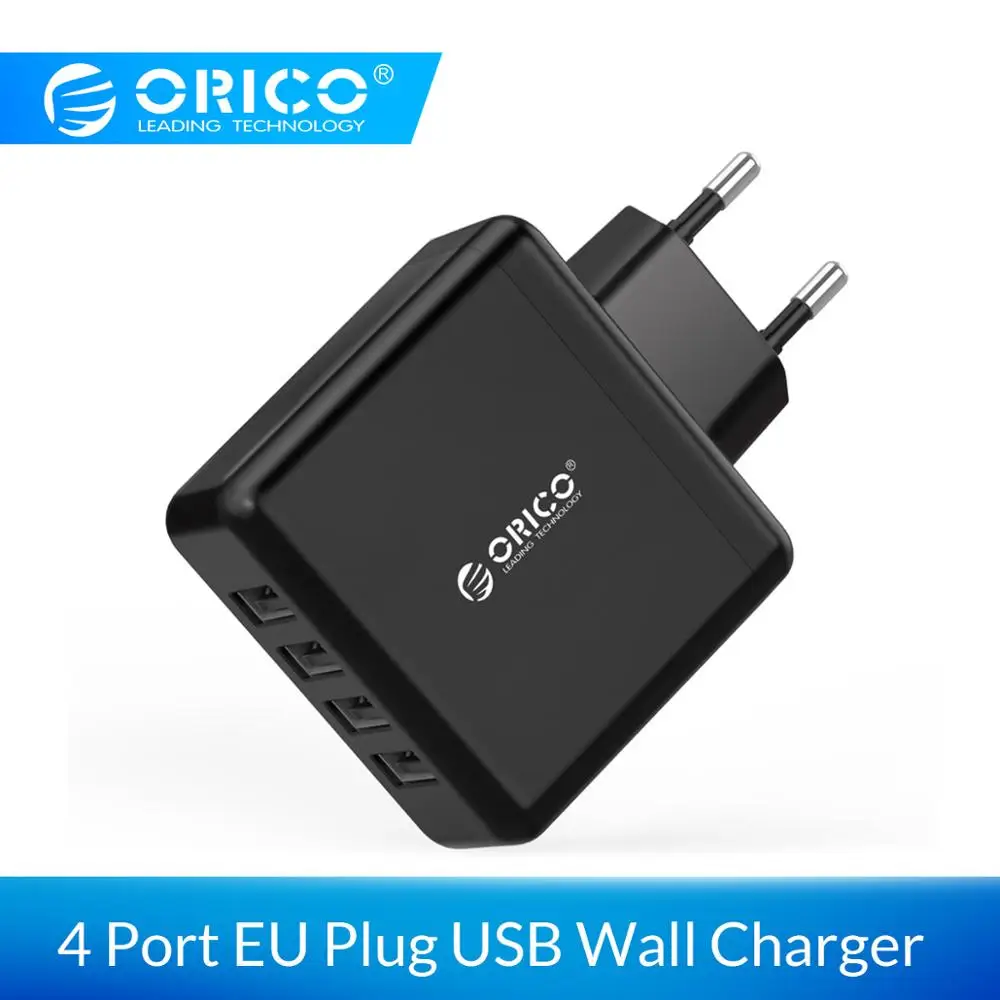 

ORICO USB Travel Charger With 4 Port 5V2.4A 20W Max Fast Charging Wall Charger Adapter EU Plug USB Charger