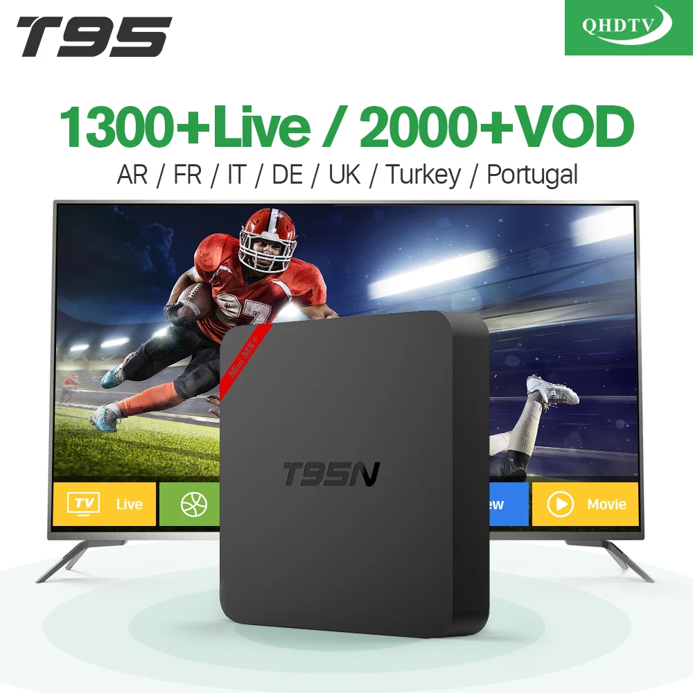 T95N IPTV French Box Android 6.0 1 Year QHDTV IPTV