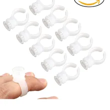 100 шт средние Пластиковые Кольца Держатели Чернил колпачки для долговременного тату макияжа брови, подводка, губы пигменты для ресниц Клей держа чашки