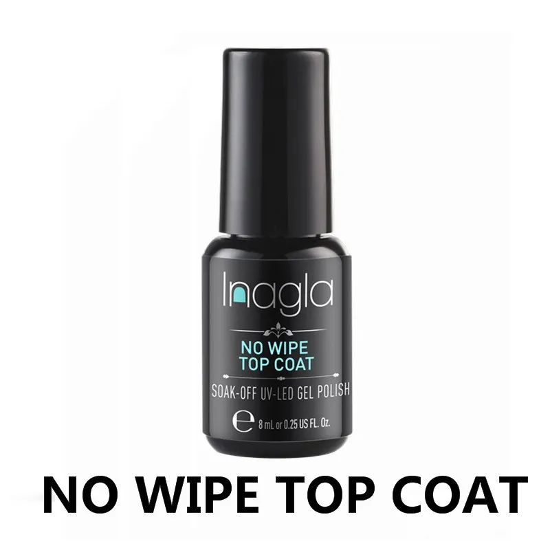 NO WIPE TOP COAT Inagla лак для ногтей Полупостоянный УФ эмаль гибридный дизайн ногтей вымачивать праймер верхнее основание лак Гель-лак - Цвет: NO WIPE TOP COAT