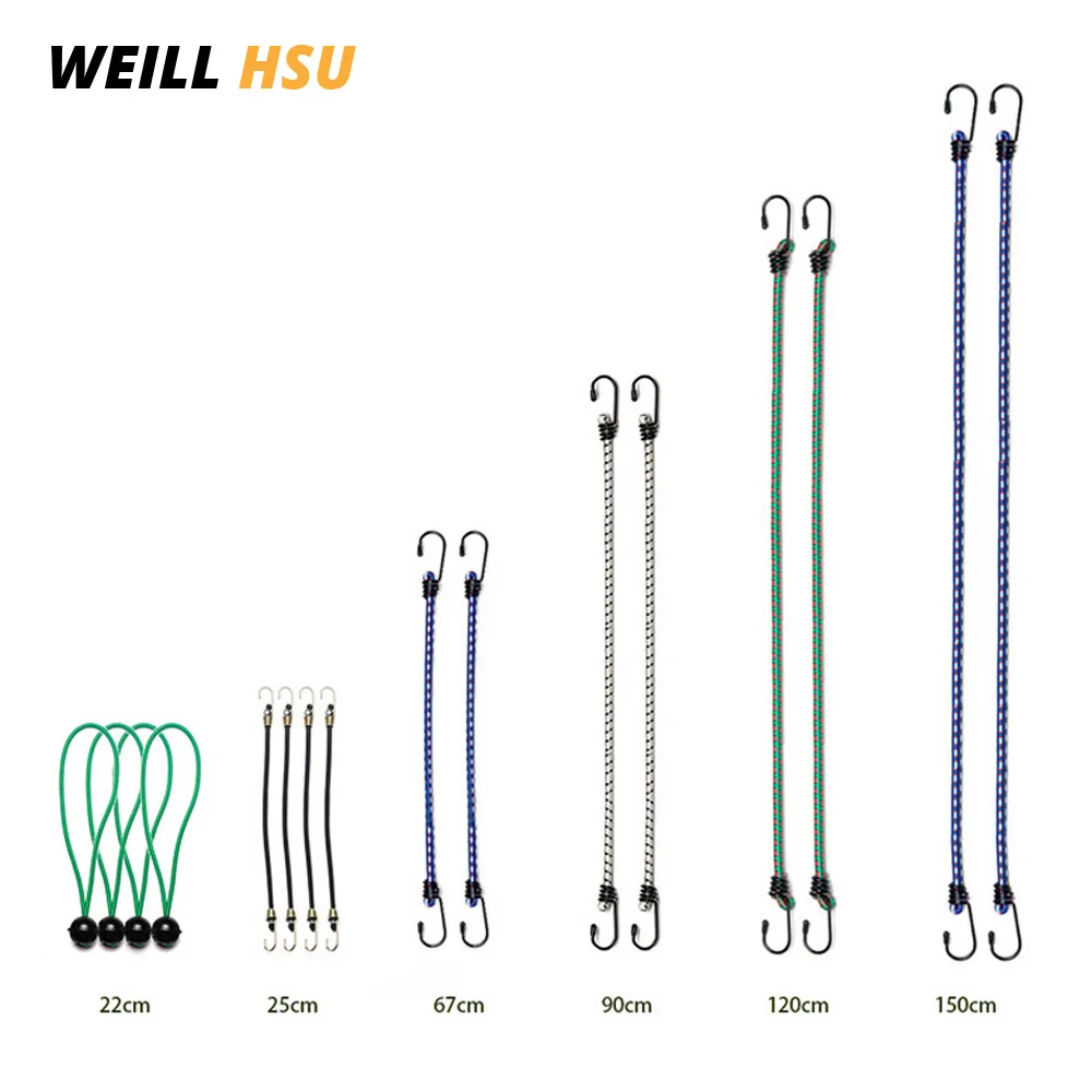 

Bungee Cords Assortment 16 Piece Includes 0.24m 0.7m 0.9m 1.2m 1.5m Bungee Cord and 0.22m Canopy Tarp Ball Ties