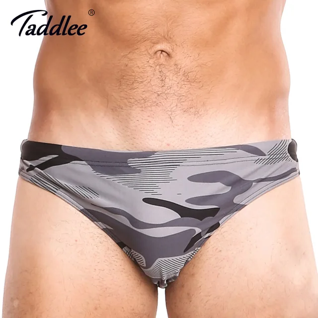 Best Price Taddlee Brand Sexy Men's Swimwear Swimsuits Camo Swimming Boxer Briefs Gay Penis Board Beach Surfing Bikini Men Bathing Suits
