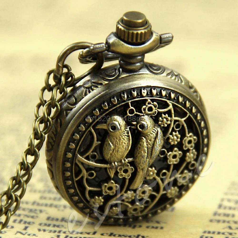 

1Pc Small Bird Eagle Peacock Flower Pattern Quartz Hunger Game Pocket Watch Hour #T50P# Drop ship