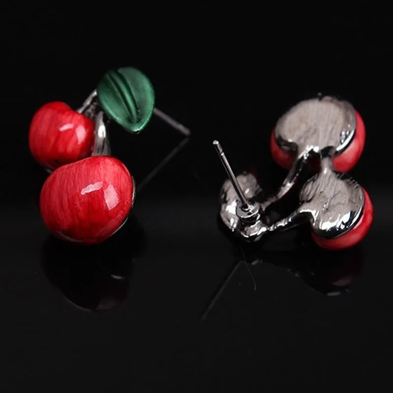 Oil Alloy Cherry Jewelry Sets For Woman Vintage Chain Necklace Pendant Earrings Statement Bridal Wedding Party Gifts Oil Alloy Cherry Jewelry Sets For Woman Vintage Chain Necklace Pendant Earrings Statement Bridal Wedding Party Gifts