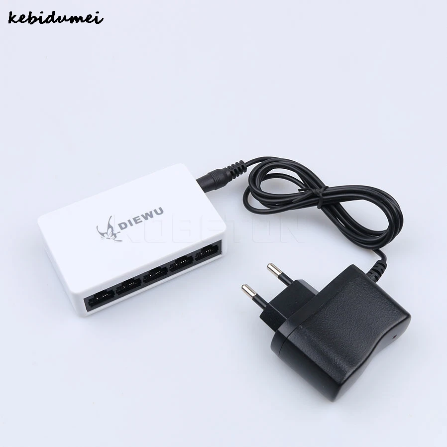 

Kebidumei Super Quality High Performance RJ45 5 Ports 10/100Mbps Ethernet Network Switch Hub Mini Desktop Smart Adapter for PC