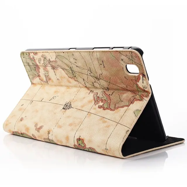 

Retro World Map Holder Folio Stand PU Leather Cover Magnetic Closure Case For Samsung Galaxy Tab Pro 8.4 T320 T321 T325 Tablet