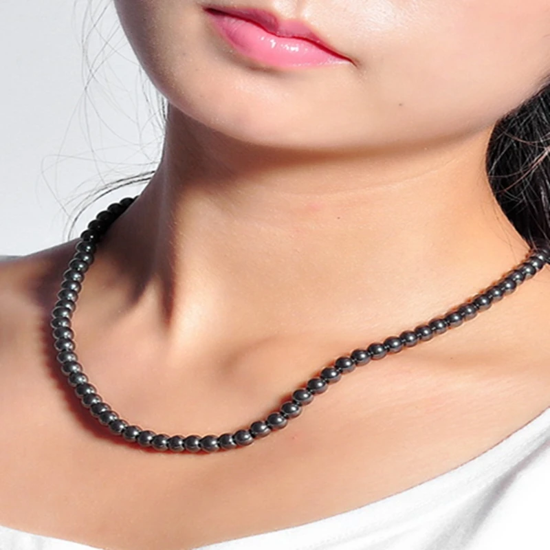 

Natural Stone Beads Black Lava Tiger Eye Bulk Loose Stone power necklace For women men Slim Fitness Health Necklace Jewelry