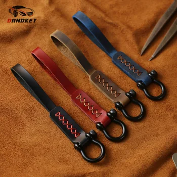 

Dandkey Car Key Rings Genuine Leather Keyring Keychain Universal For All Car Key Chain Car Key Holders Auto Accessories
