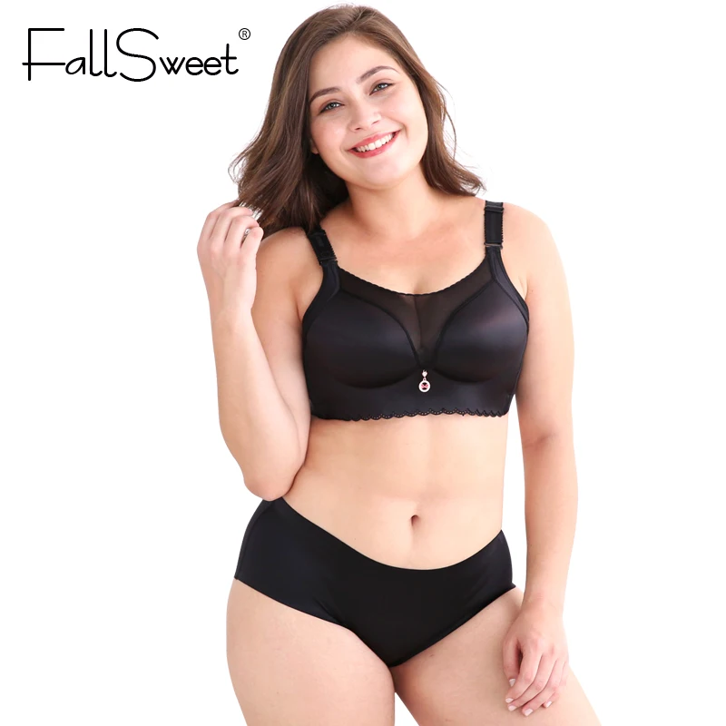 

FallSweet Push Up Seamless Bra Set Unlined Full Coverage Under Set Womens Bras and Briefs XXL