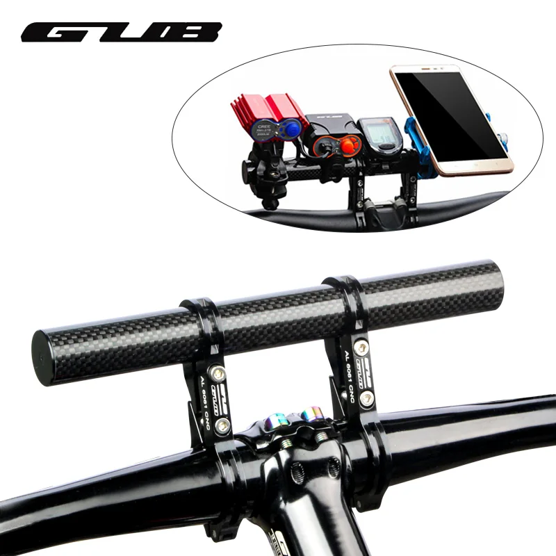 Kaufen Carbon Faser Fahrrad Fahrrad Lenker Extender Verlängern Montieren Lampe CNC Leichte MTB Taschenlampe Computer Telefon Halter G202