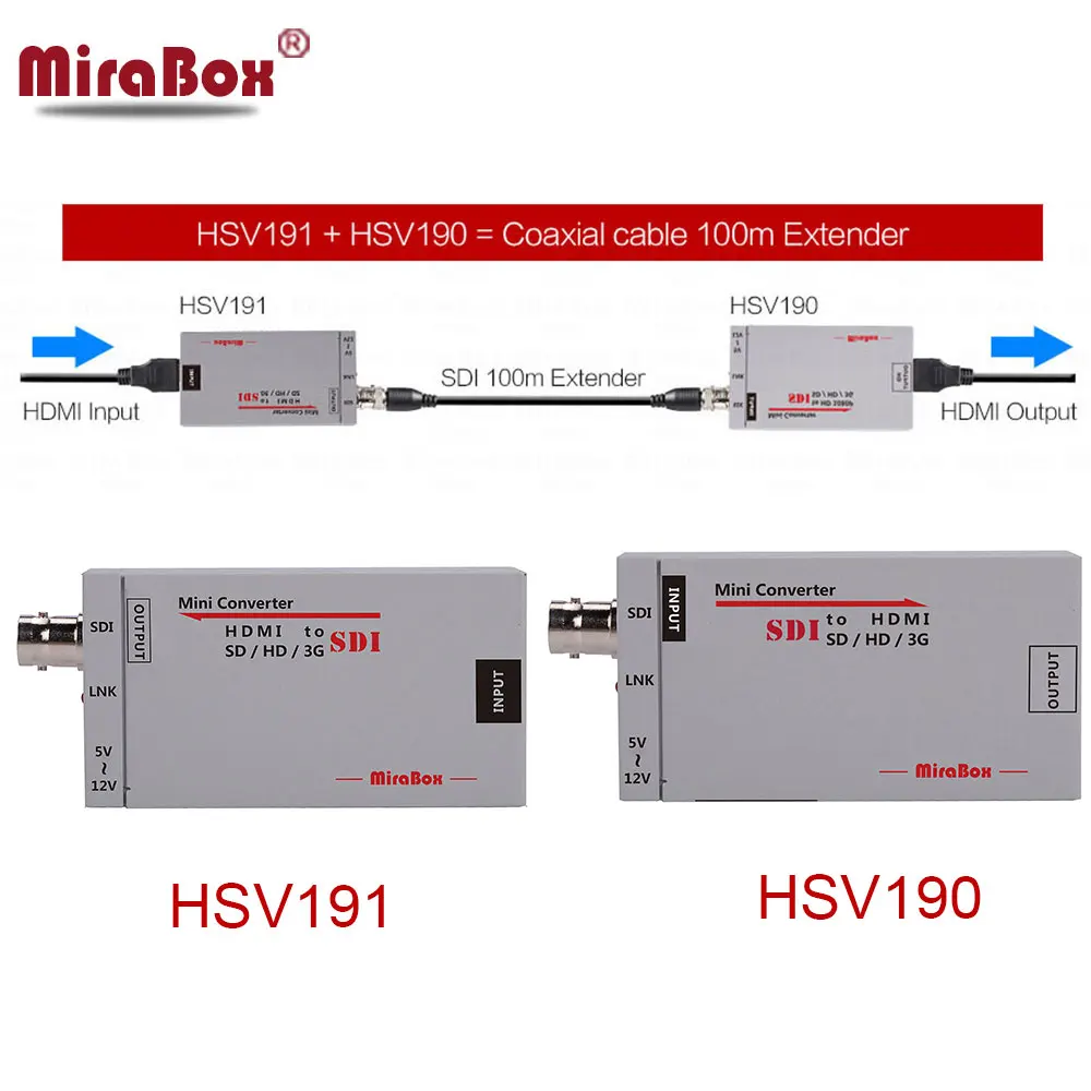MiraBox м 100 HDMI через коаксиальный удлинитель мини размер к SDI конвертер + Extender