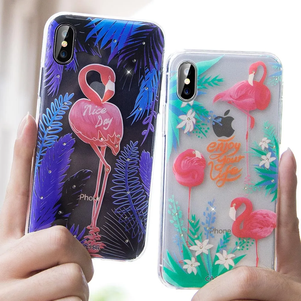 CASEIER Chic Rhinestone Phone Case For iPhone X XS 8 7 6 6s Plus Silicone 5s SE Funda Couque Cases |