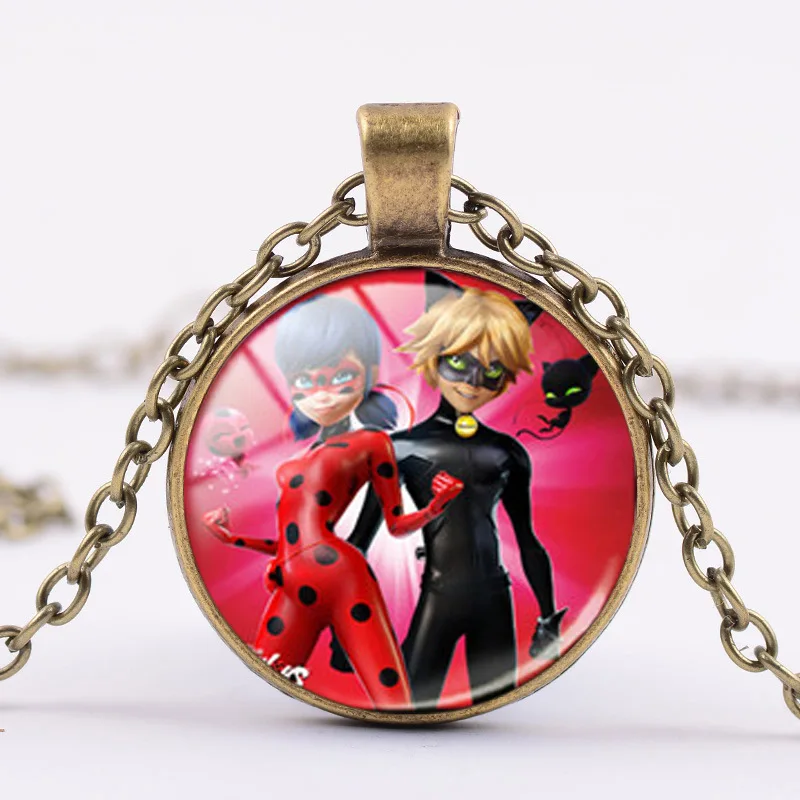 Cute Miraculous Ladybug And Cat Noir Necklace Earrings Toys