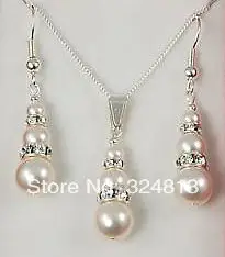 

hot Genuine Jewelry Gourd-shaped white shell pearl pendant earring New!!