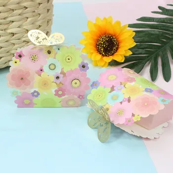 

AVEBIEN 20pcs Pastoral Style Wedding Decoration Wedding Favors and Gift Laser Cut Flower Butterfly Paper Candy Box For Guest