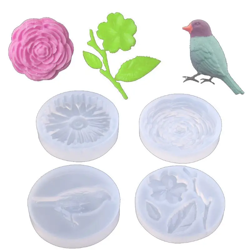 

Bird Flower Leaves Silicone Pendant Mold Resin Casing Craft Jewelry Making Tool