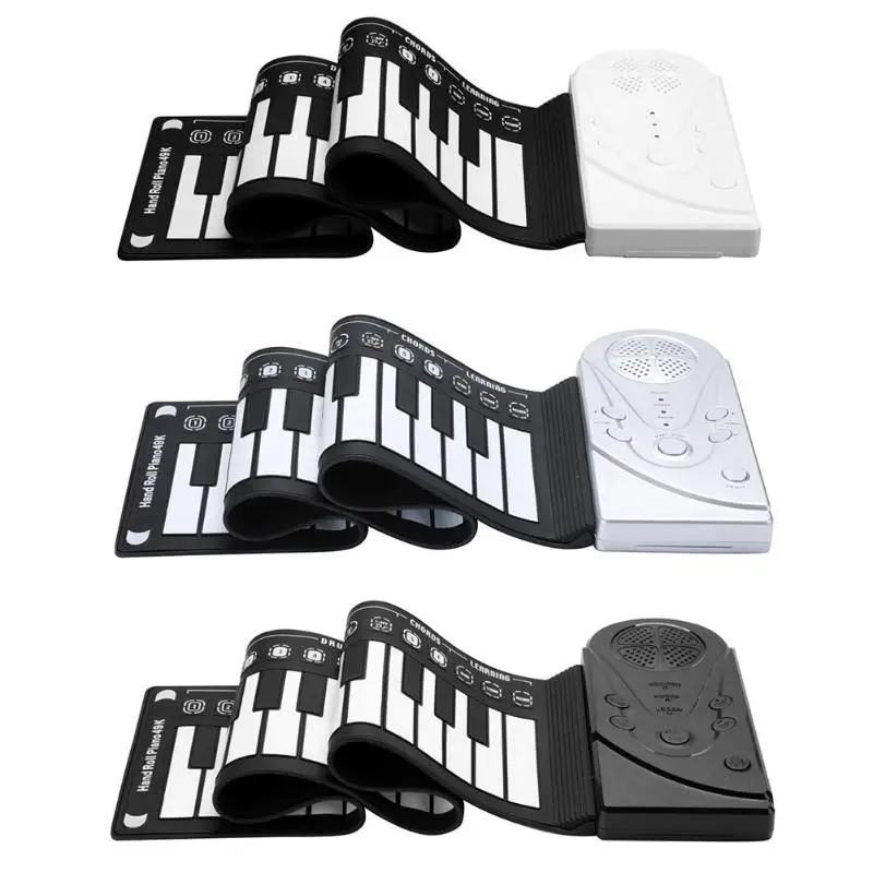 Multi Style Portable 49 Keys Flexible Silicone Roll Up Piano Folding Electronic Keyboard for Children Student 