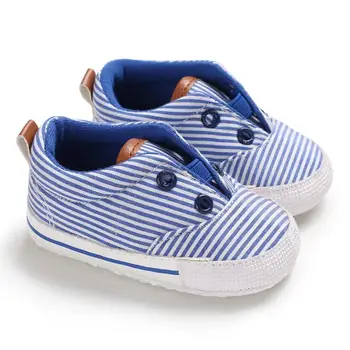 

Hot sale Baby Boy Stripe Print Anti-Slip Shoes Casual Sneakers Walking Shoe Soft Soled First Walkers 0-18M