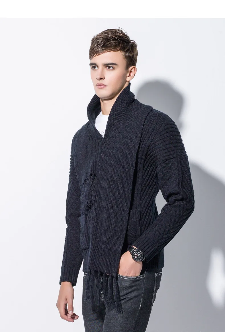 Winter Men Cardigan Coat Thicken Loose Fit Warm Turtleneck Sweater Men Autumn Knited Male Sweatercoat Black Brand Muls M-4XL-04