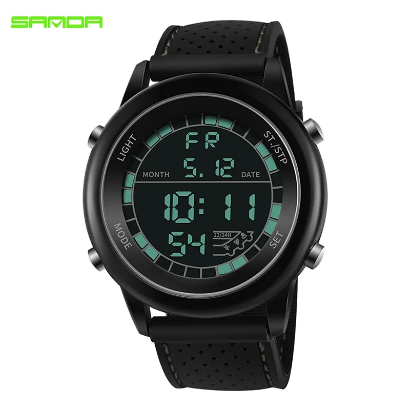 

SANDA Brand Men's Watch Luxury Stopwatch Digital Watches Date Week Display Clock For Men Fashion Mens Bracelet Waterproof
