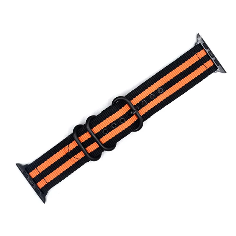 BUMVOR Woven Nylon band strap for apple watch band 44/40/42/38 mm sport fabric nylon bracelet watchband for iwatch 4/3/2/1 black