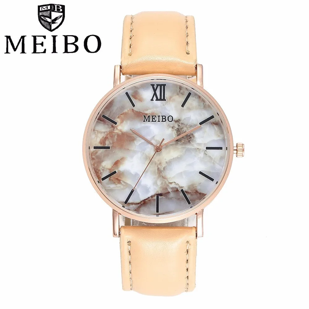 

Fashion Women Creative Marble Wrist Watch Casual Leather Strap Quartz Watches MEIBO Brand Clock Relogio Feminino Dropshipping