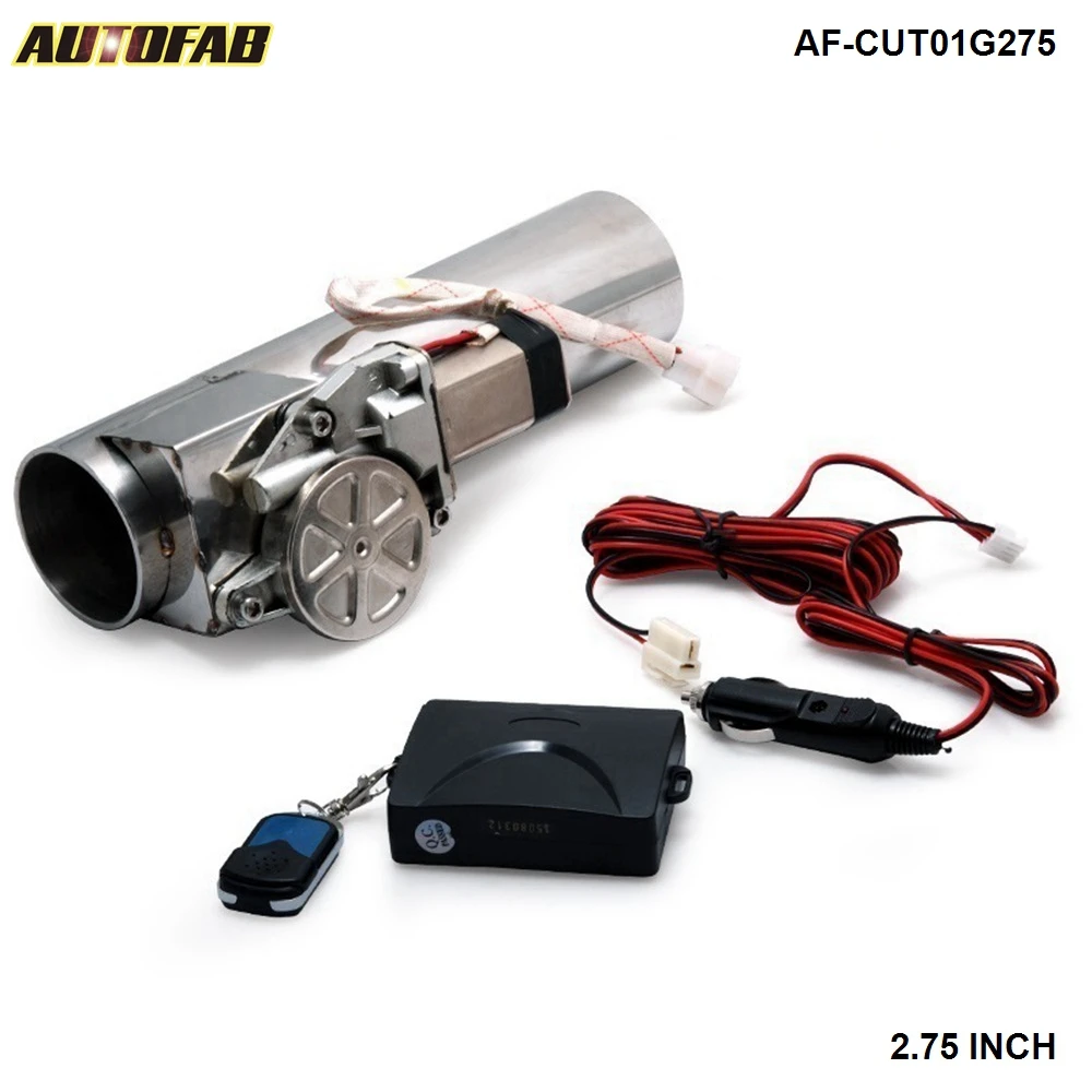 AUTOFAB - 2.75"Electric I-Pipe Exhaust Downpipe E-Cut Out Valve System Kit+Remonte For Honda Civic EK9 2/3/4Dr AF-CUT01G275