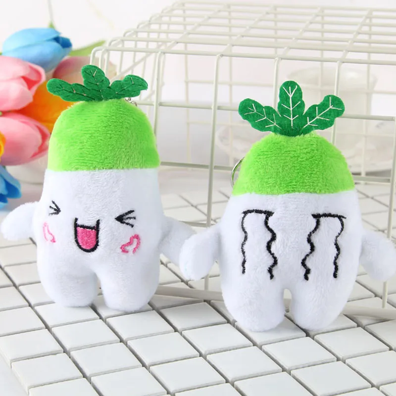 

Keychain Handbag Backpack Pendant Cute Plush Cartoon Radish Hanging Accessory Game Prize Mini Toy Dolls For Clip Doll Machine
