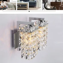 Двойной Хрустальный настенный светильник современная спальня прикроватный светильник гостиная хрустальные настенные лампы в коридор лампа коридора