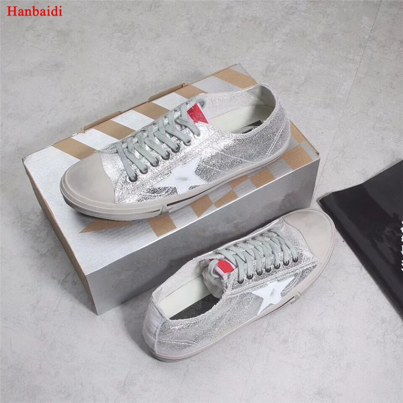

Hanbaidi Woman Sneakers White Spring 2018 Summer Retro Woman Casual Shoes Dirty Shoes Female Real Leather Shoes Sneakers Loafers