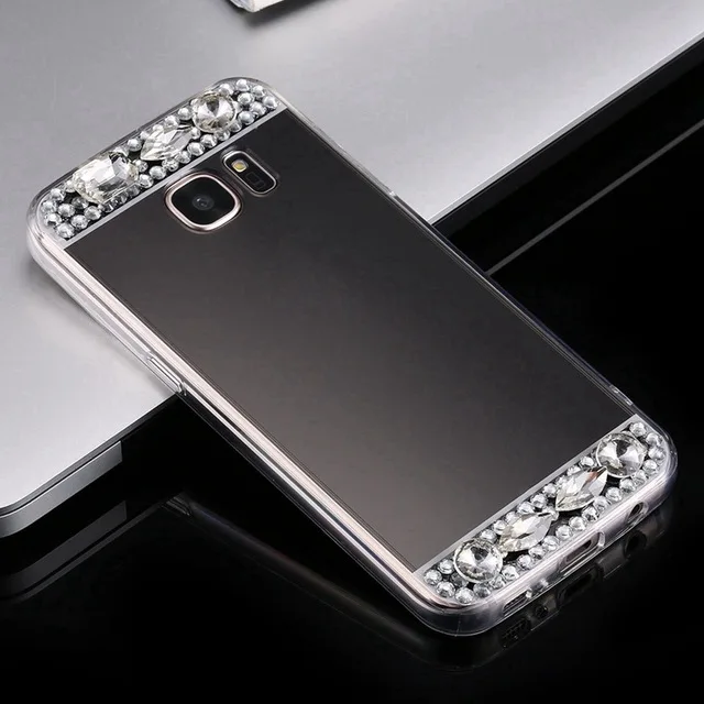 Зеркальный блестящий Алмазный чехол для Samsung Galaxy A3 A5 A7 J4 J6 2018 J5 J7 2015 2016 2017 Note 8 S8 S9 PLUS
