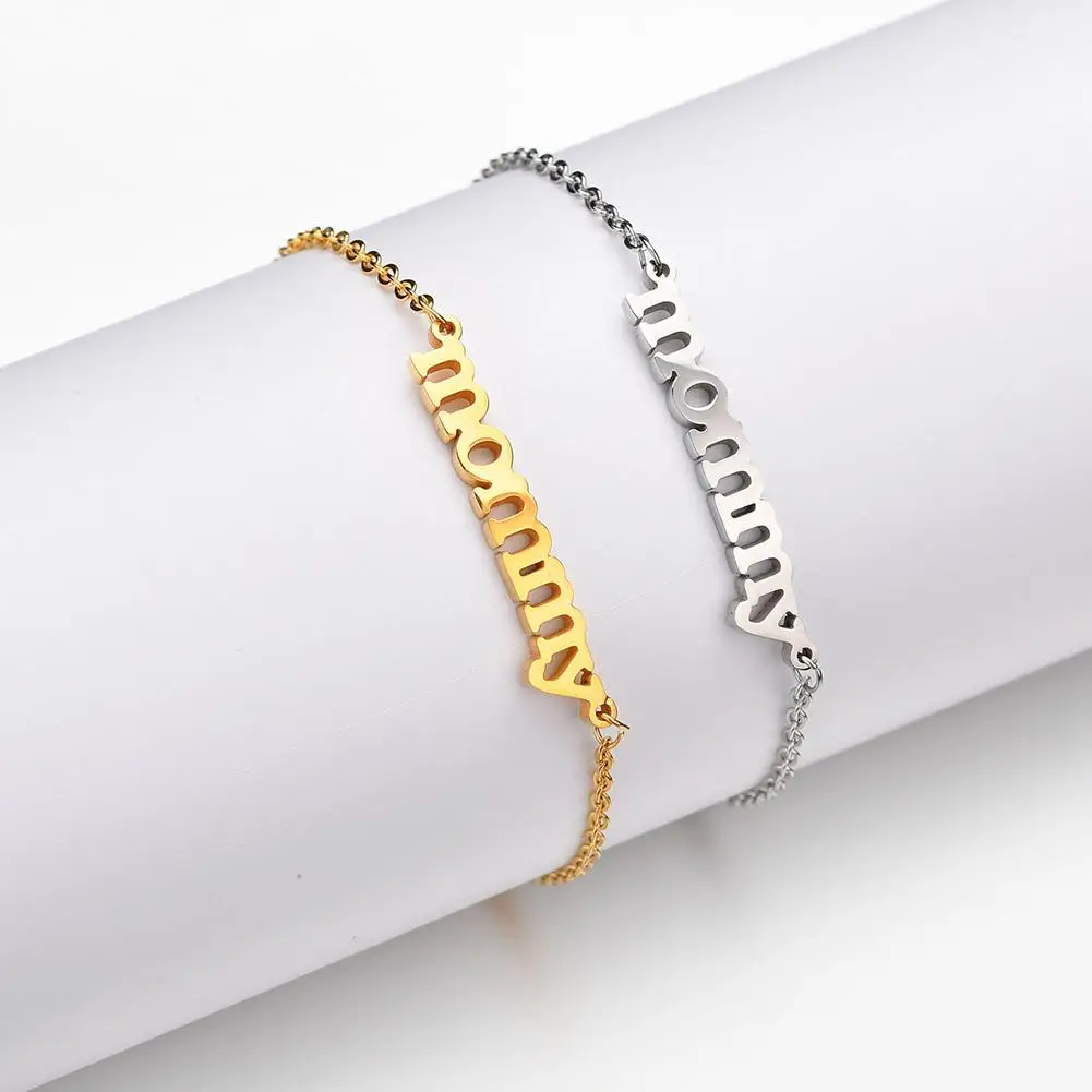 

Fashion Simple Women English Letter Mommy Chain Bracelet Bangle Jewelry Gift New