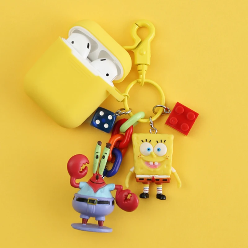 Skup Cartoon dekoracyjne silikonowe etui do Apple Airpods Bluetooth akcesoria do słuchawek śliczny zestaw słuchawkowy pokrywa ochronna Hook Key Ring