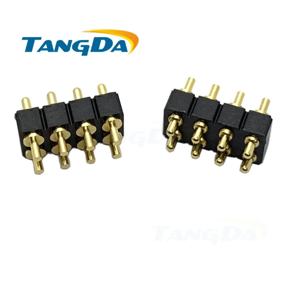 

2*4pin pogo pin connector 8p spring contact pin 2.54 8pin welding plate gold-plated Connectors height: 5-12mm pitch: 2.54mm AG